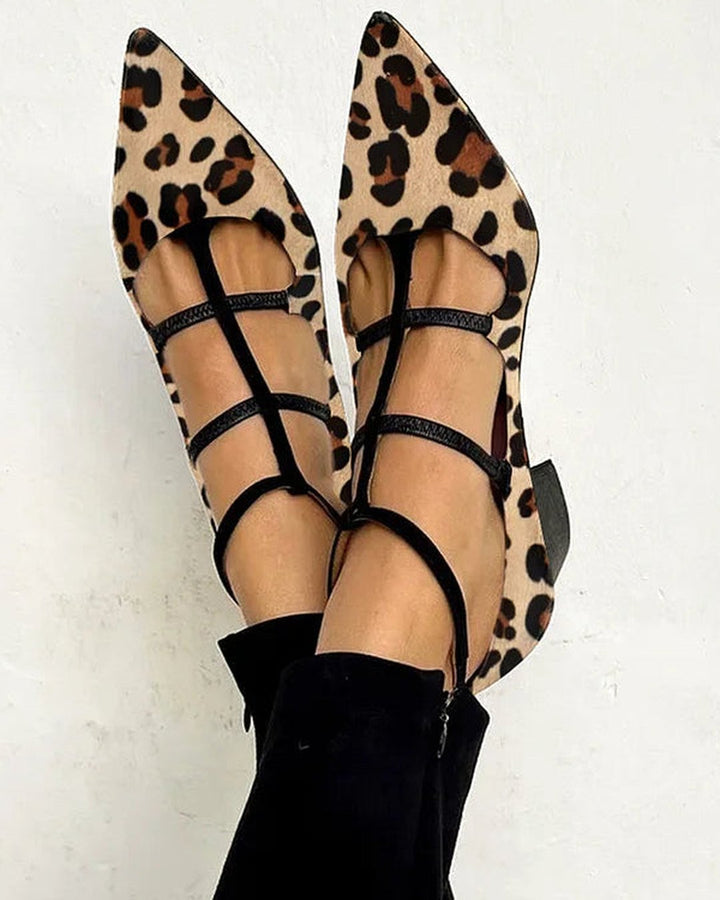Roma | Heeled Shoes with Leopard Strap