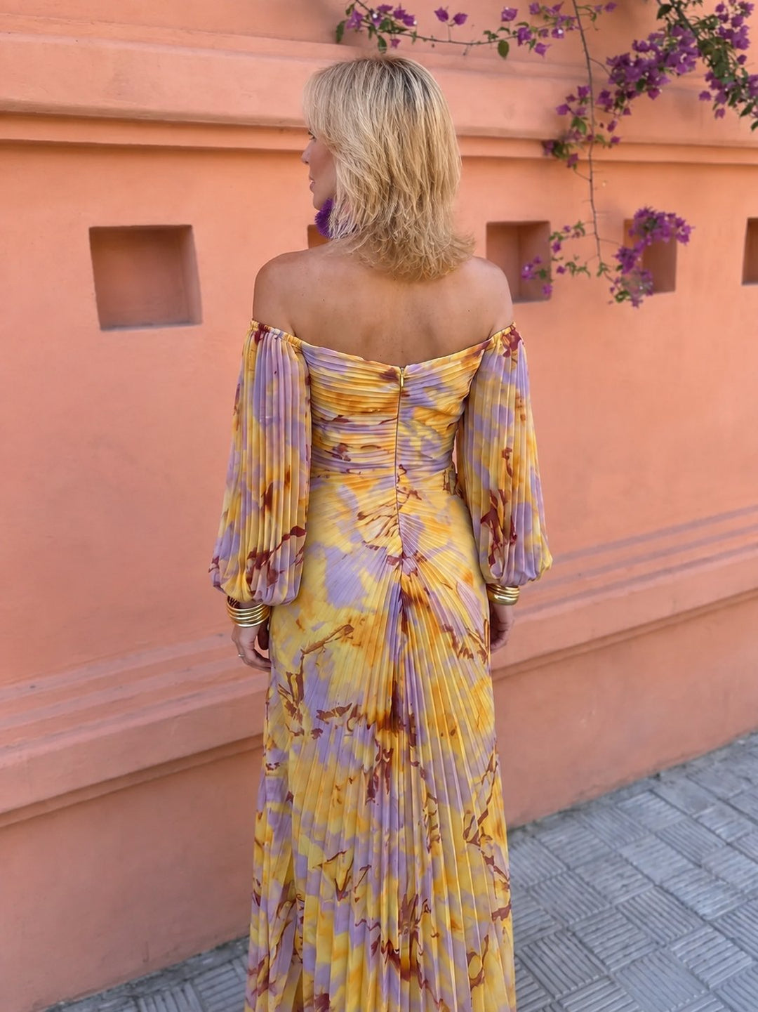 Thomasina | Long Floral Deep-V Dress