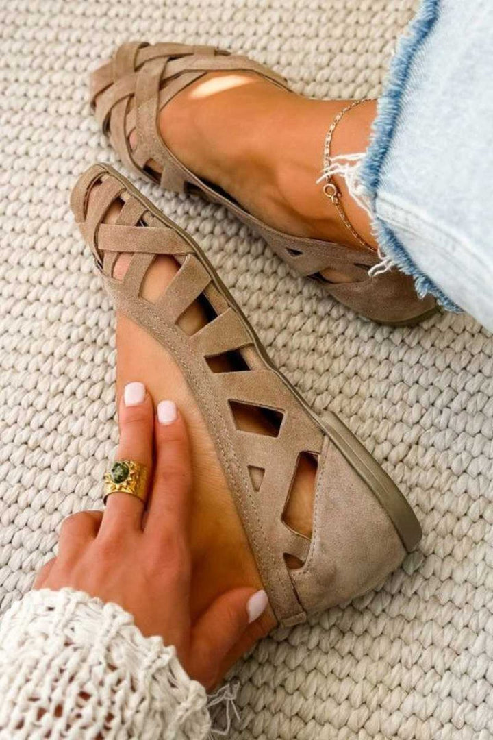Cortney | Woven Upper Flat Sandals