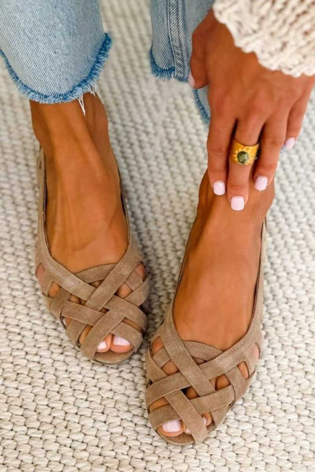 Cortney | Woven Upper Flat Sandals