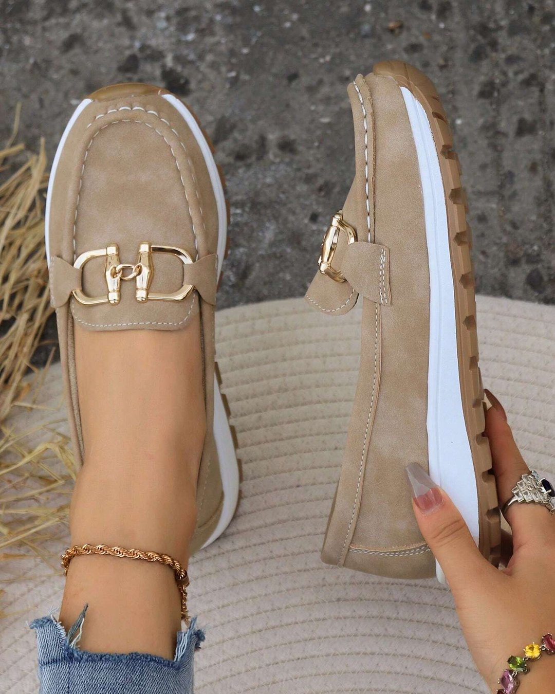 Jacquetta | Flat Moccasins with Buckle