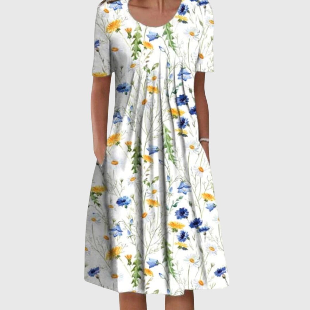 Tilda | Elegant Round Neck Printed Dress