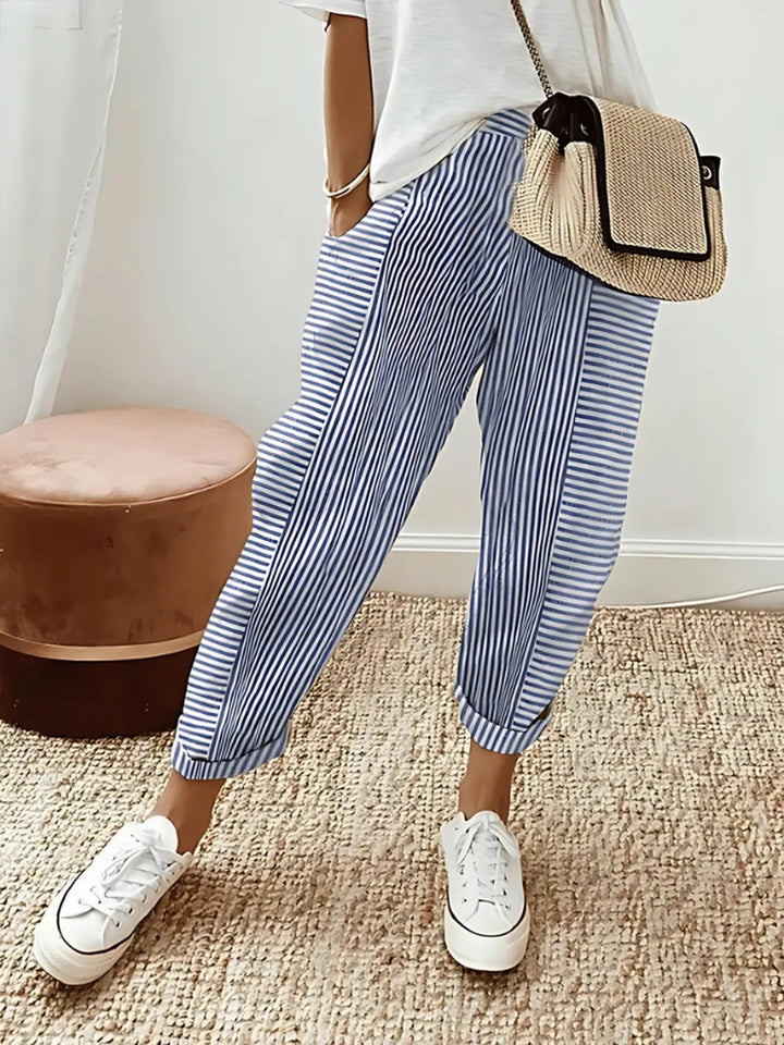 Hortensia | Striped Cotton Pants