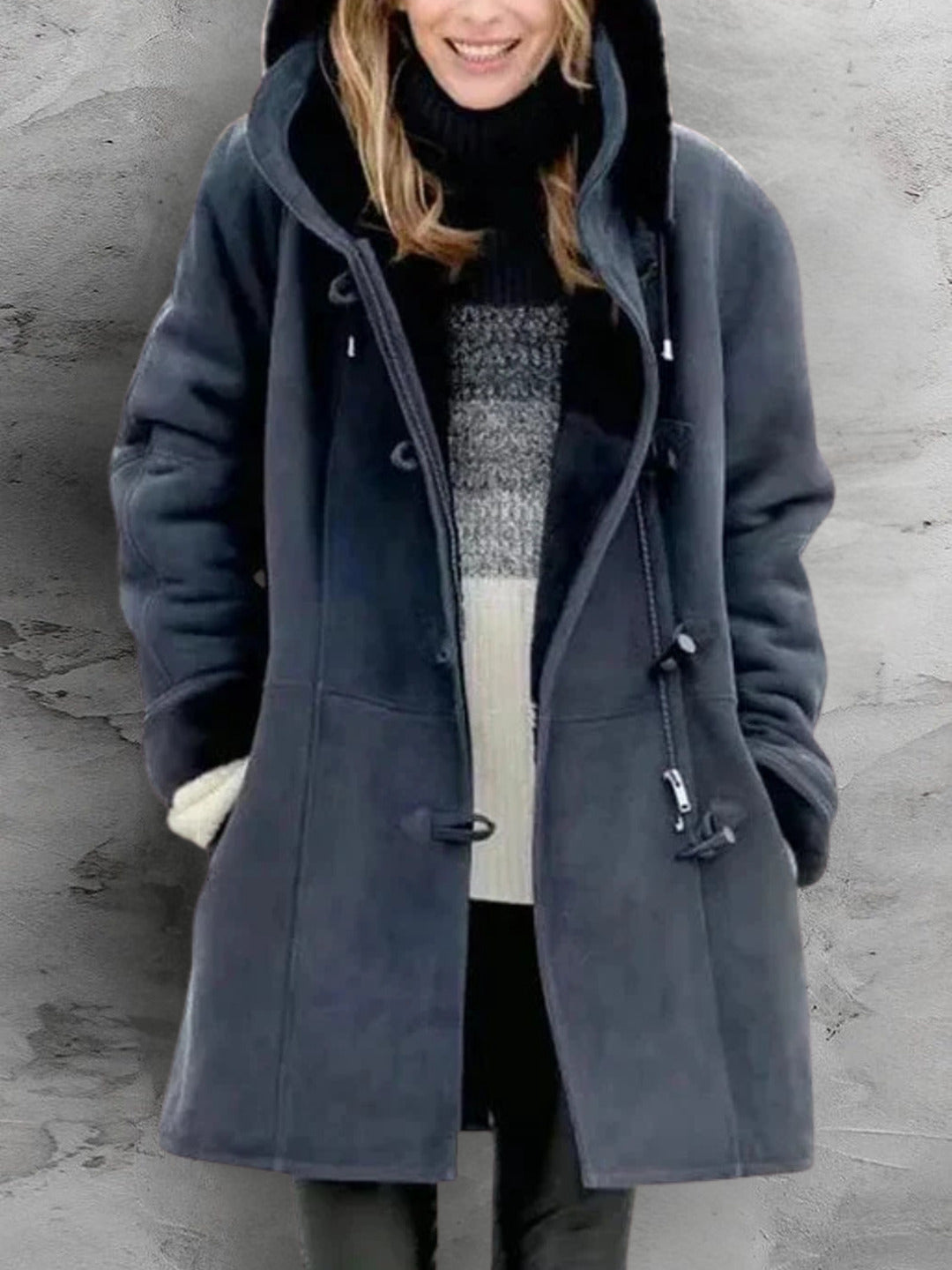 Genevieve | Hooded Toggle Winter Coat
