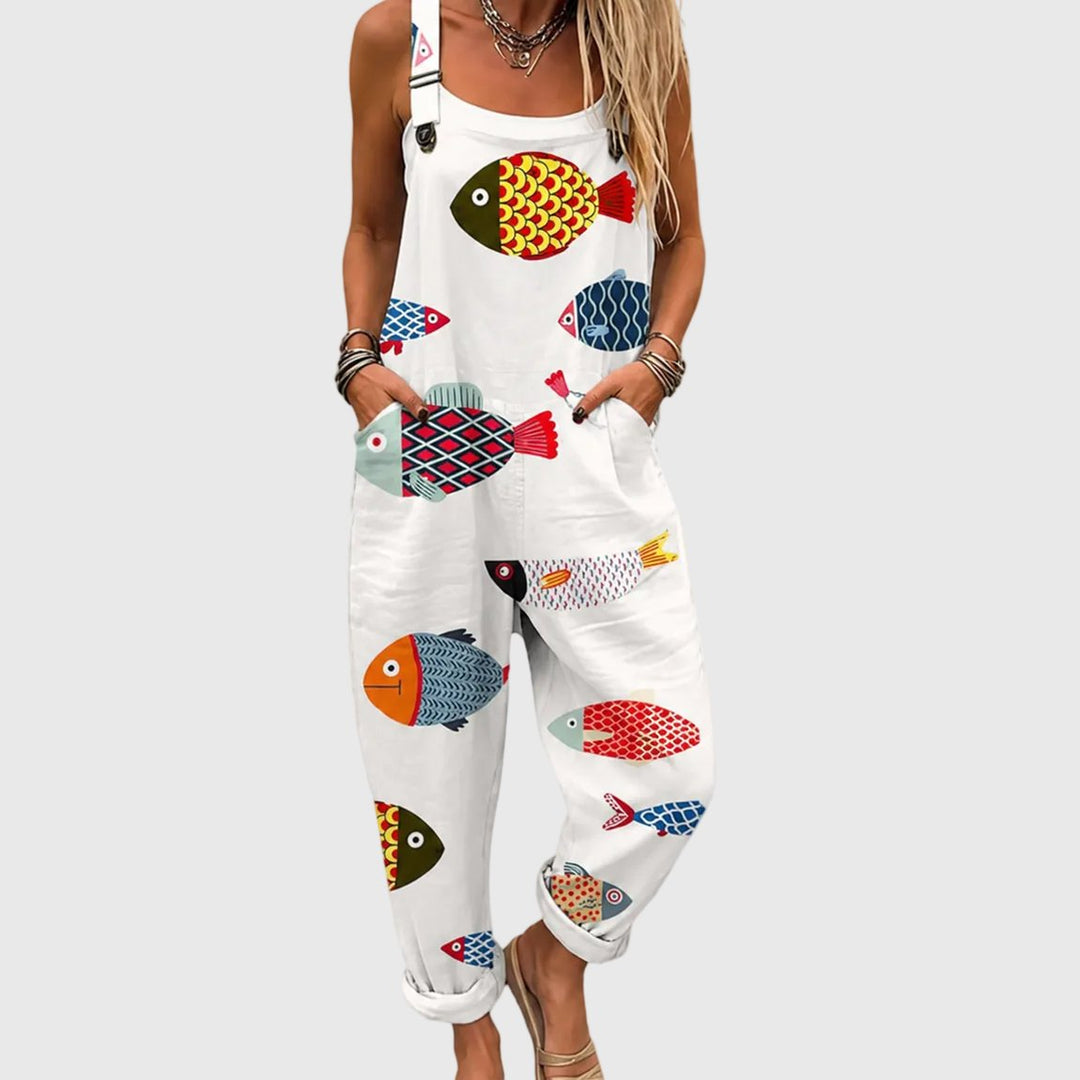 Mei | Jumpsuit with Colorful Fish Design