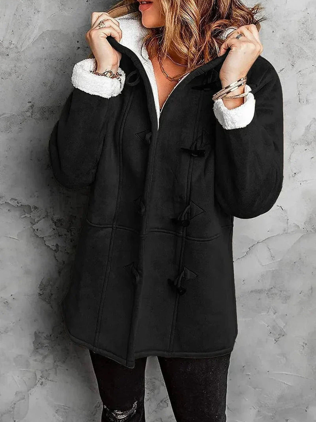 Genevieve | Hooded Toggle Winter Coat