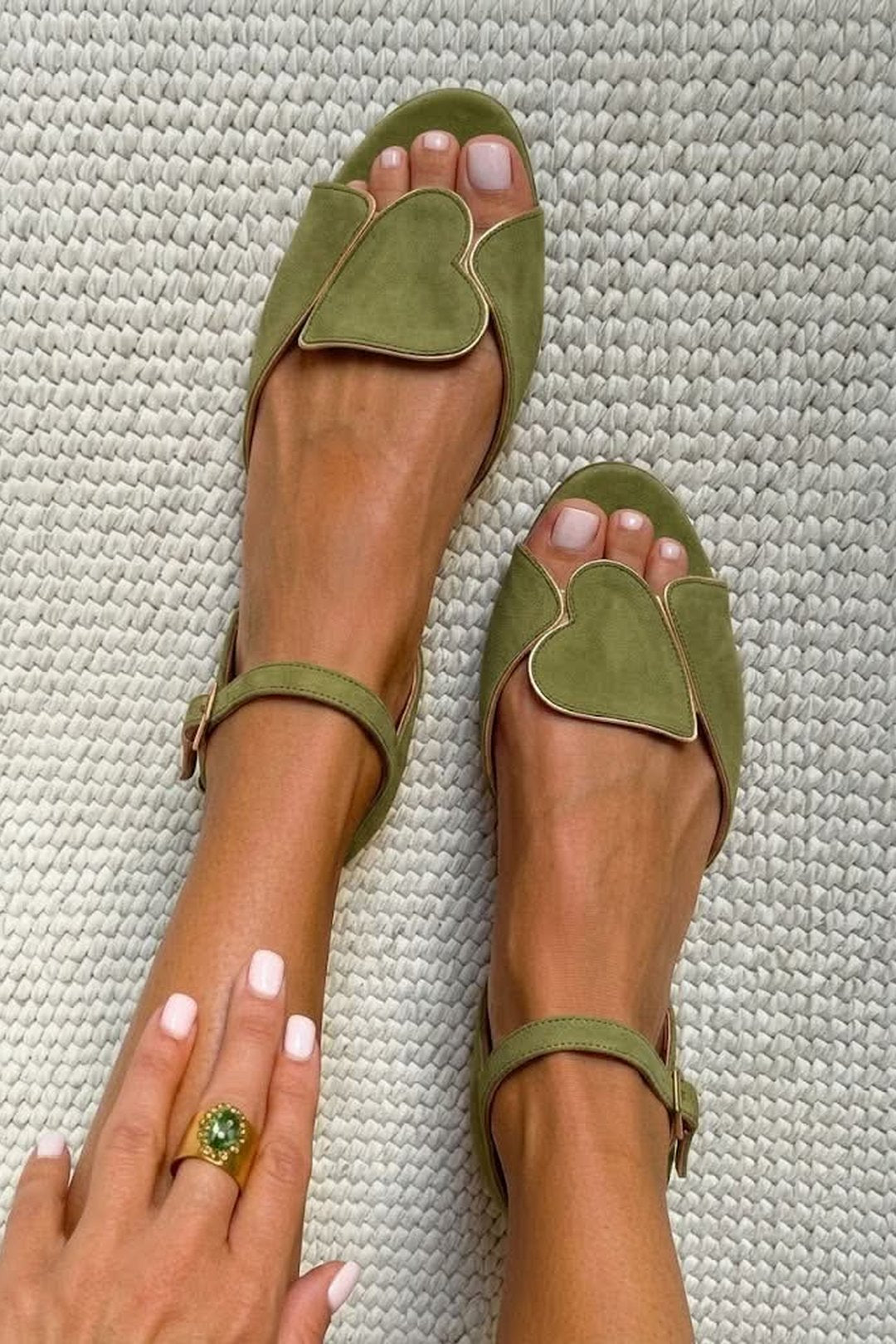 Carlene | Heart Motif Ankle Strap Sandals