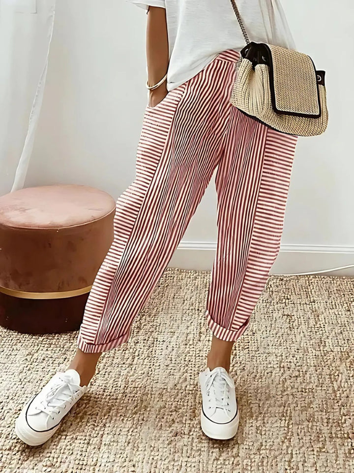 Hortensia | Striped Cotton Pants