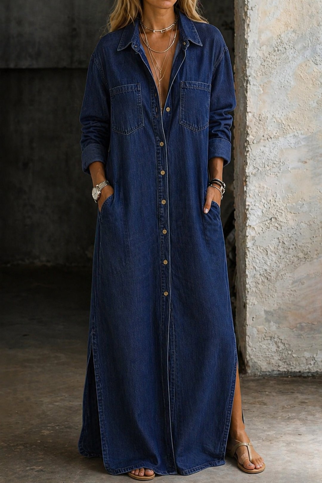 Orlene | Denim Button Down Dress
