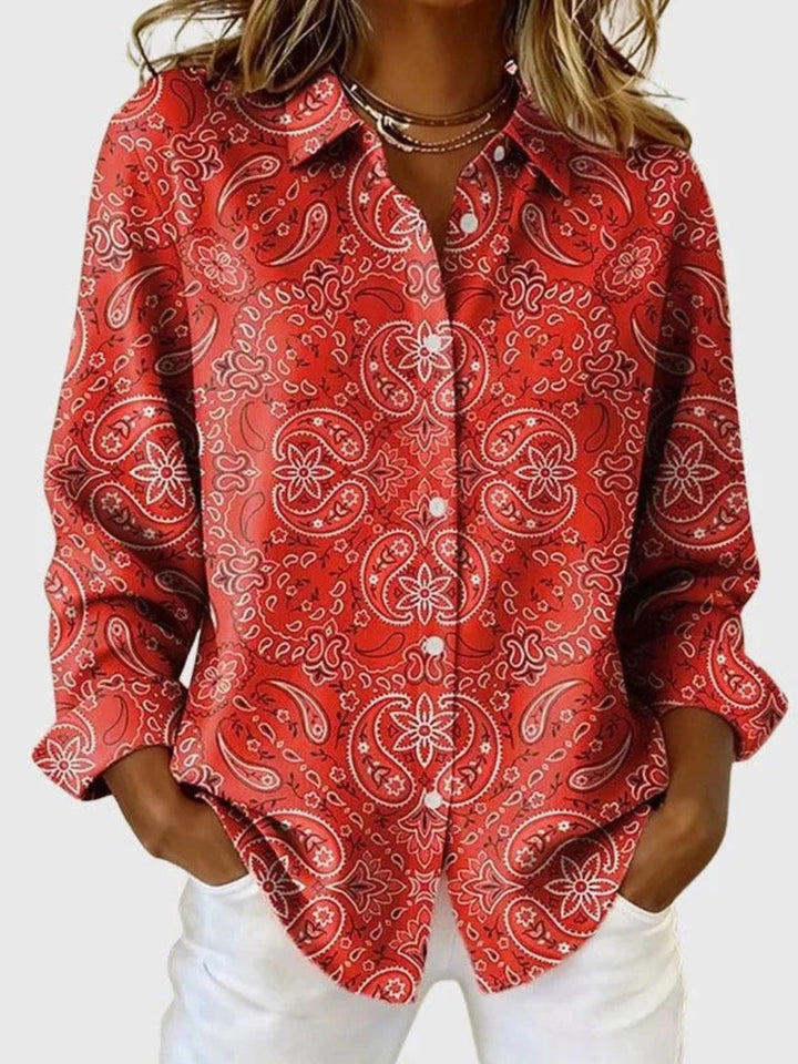 Cheri | Paisley Print Button-Up Blouse