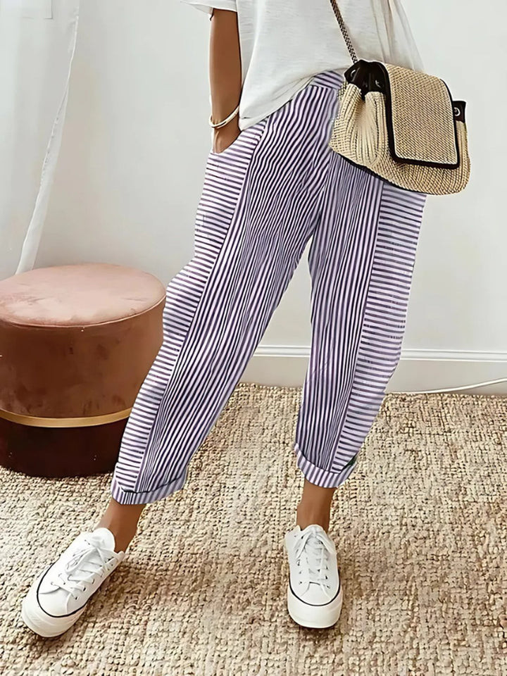 Hortensia | Striped Cotton Pants
