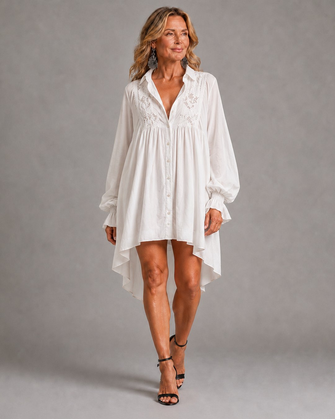 Dorina | Lace Shirt Mini Dress