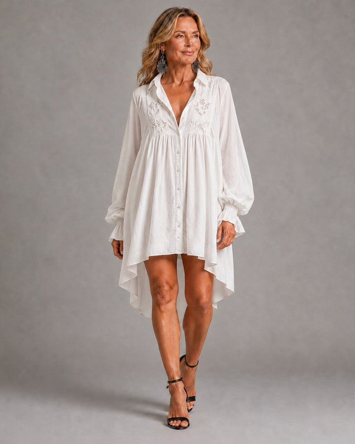 Dorina | Lace Shirt Mini Dress