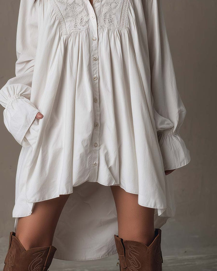 Dorina | Lace Shirt Mini Dress