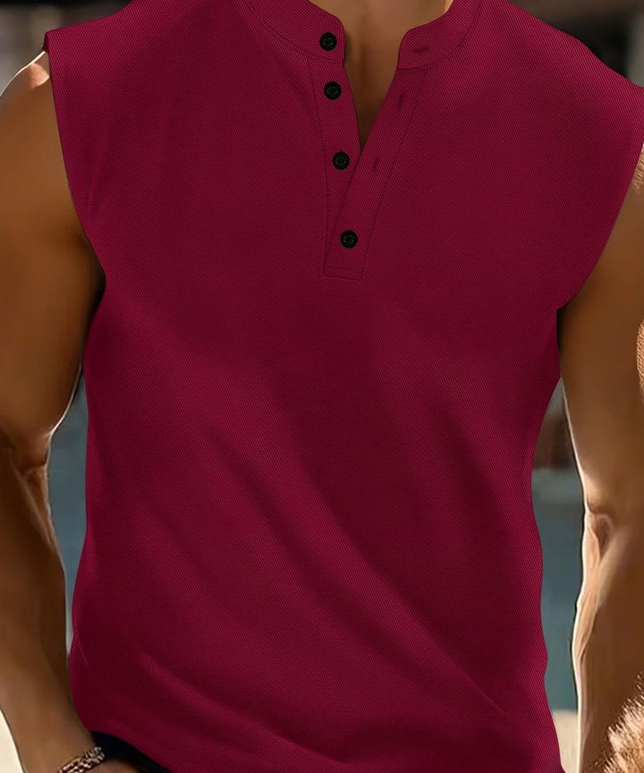 Glenn | Sleeveless Button-Up Shirt