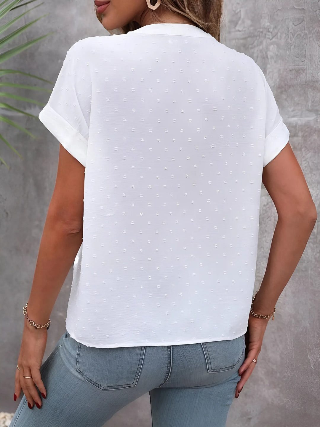 Pam | Swiss Dot Button-Down Top