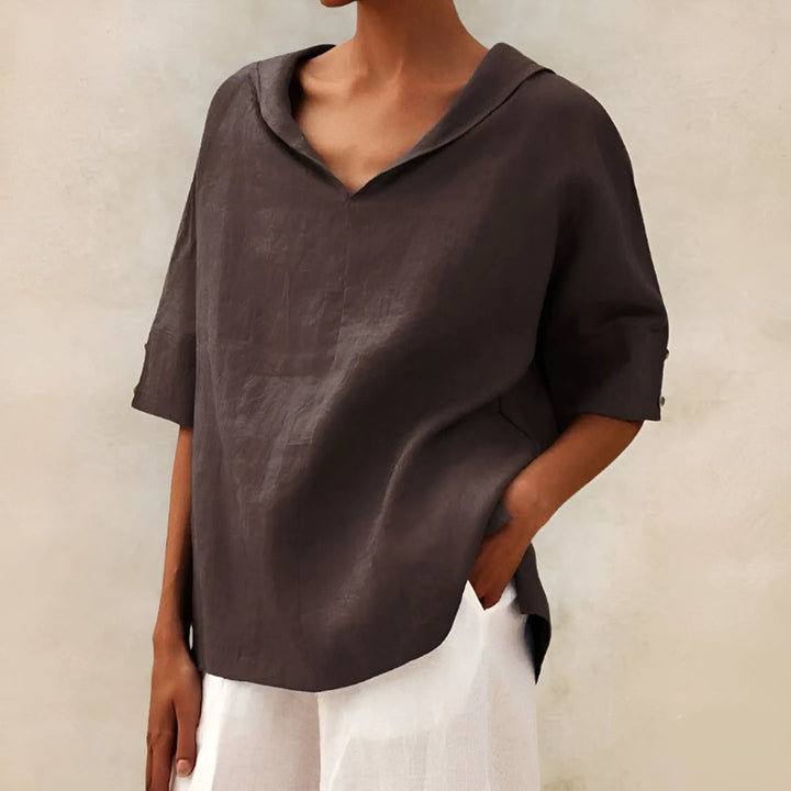 Novella | V-Neck Casual Linen Shirt