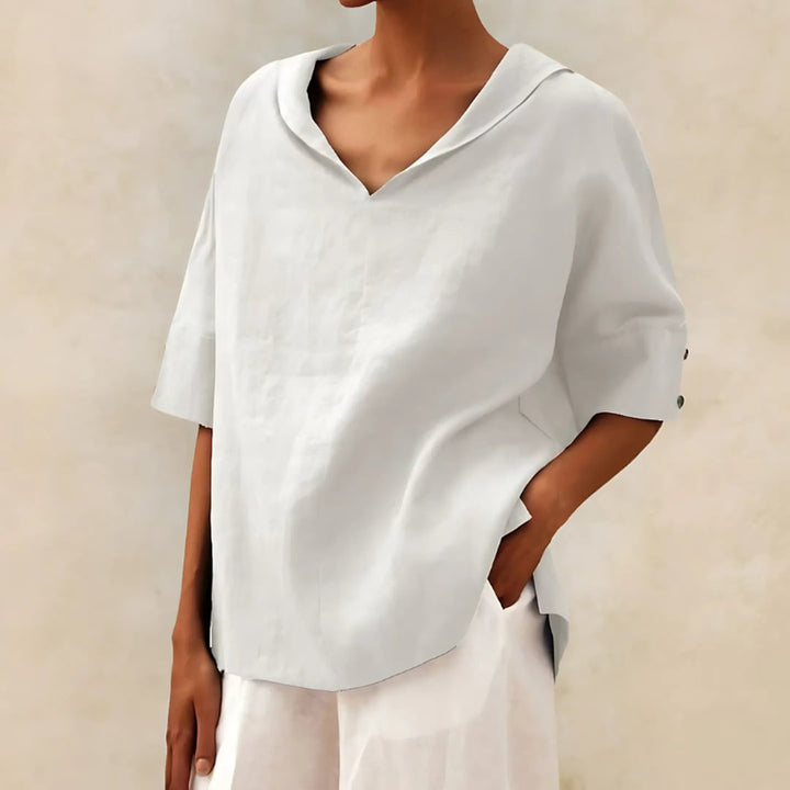 Novella | V-Neck Casual Linen Shirt