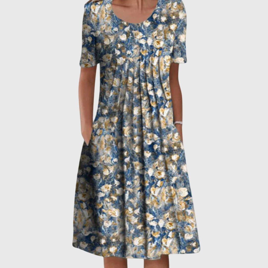 Tilda | Elegant Round Neck Printed Dress