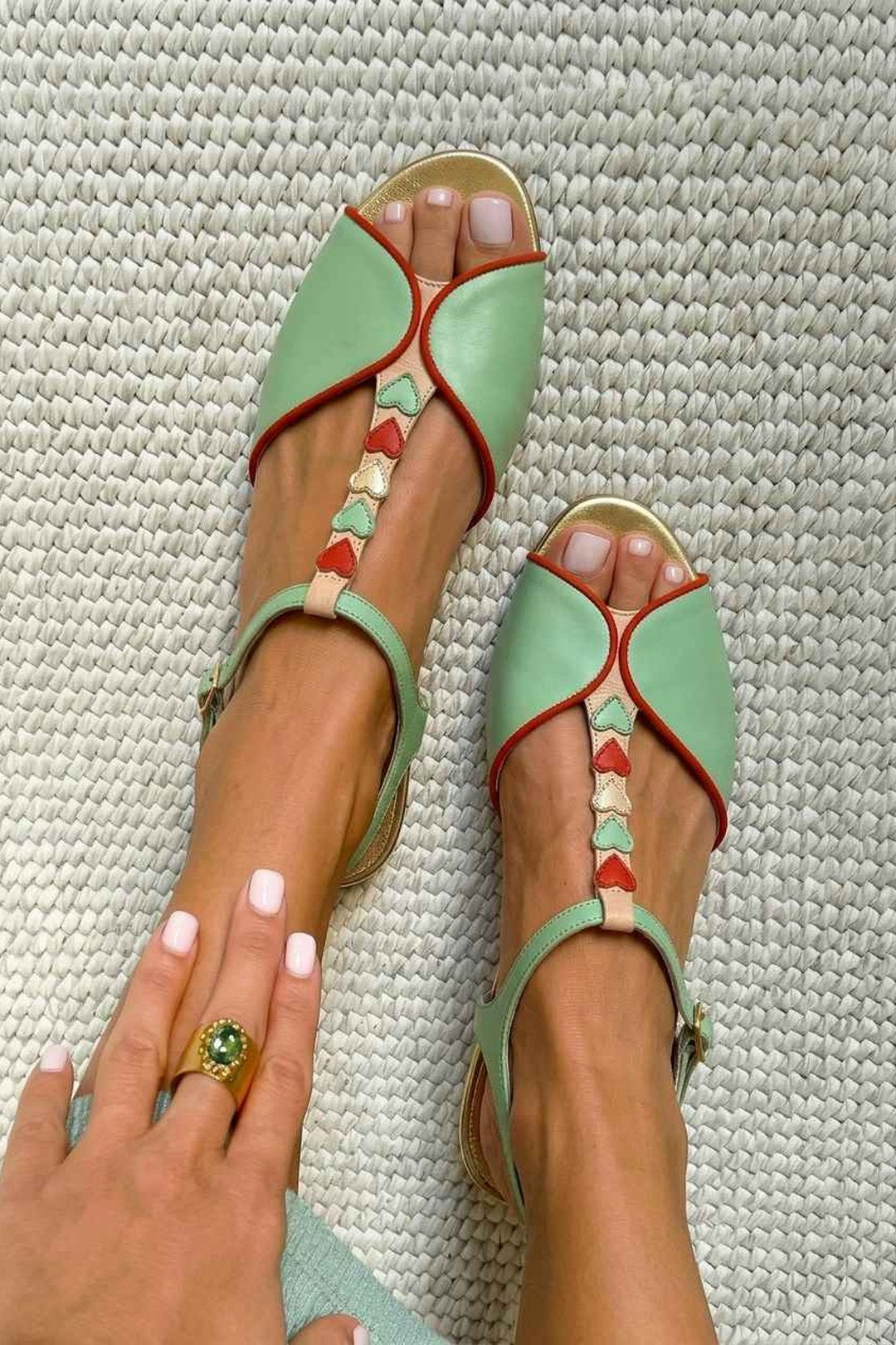 Cathrine | Heart Detail Slingback Sandals