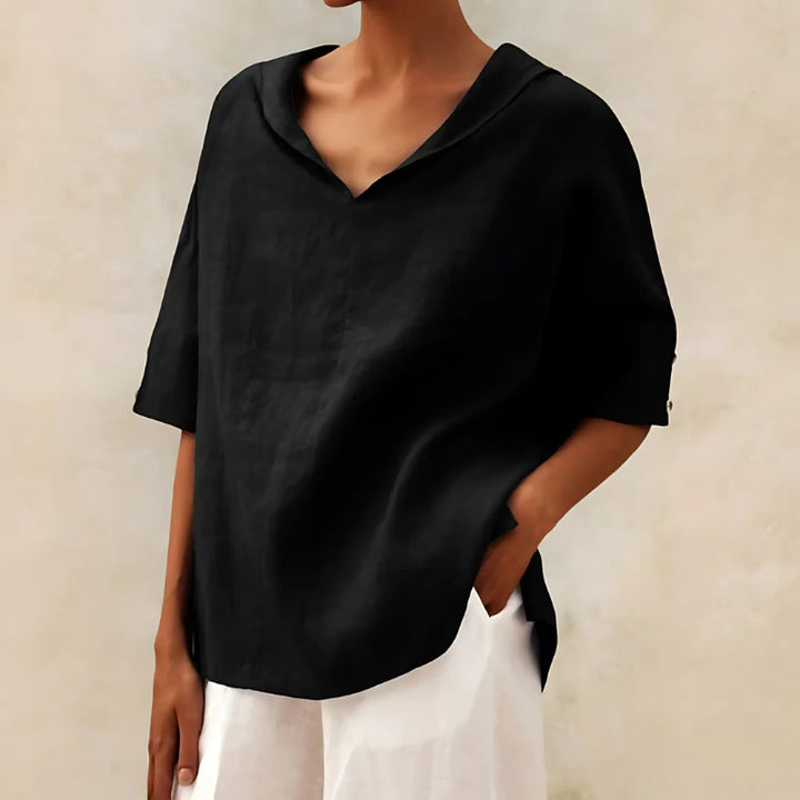 Novella | V-Neck Casual Linen Shirt