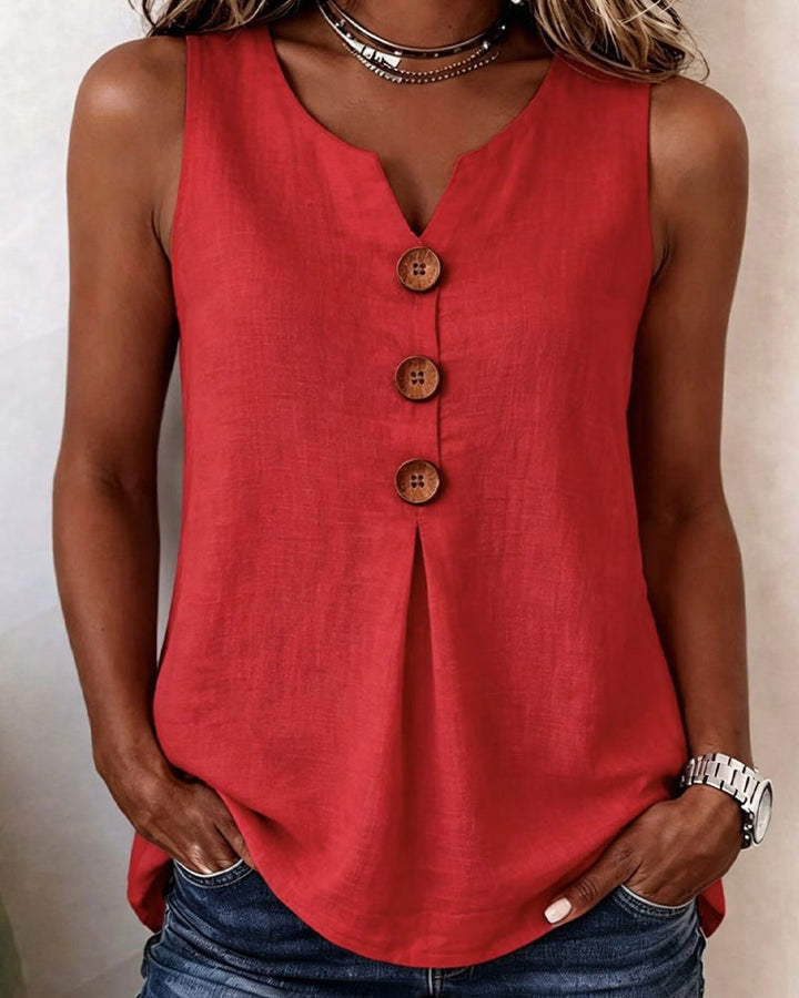Maryellen | Casual Sleeveless Button Tank Top