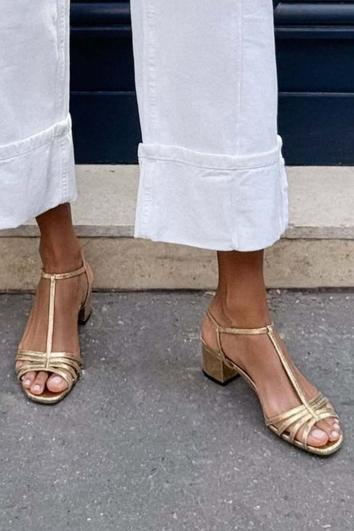 Lenore | Metallic Heeled Sandals
