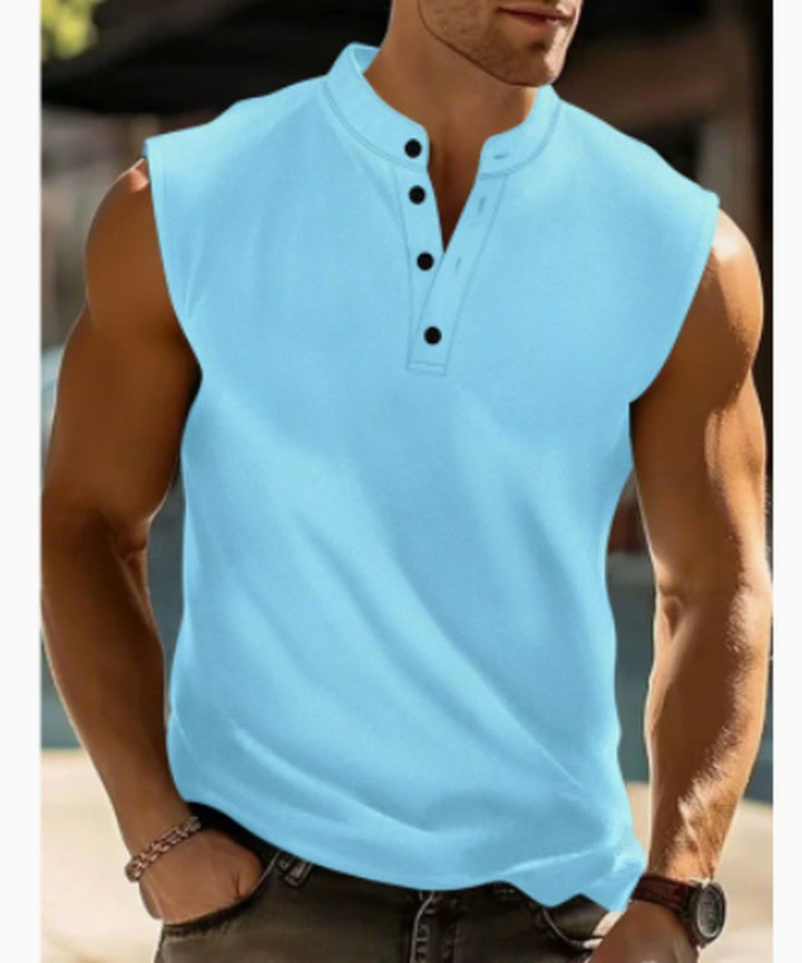Glenn | Sleeveless Button-Up Shirt
