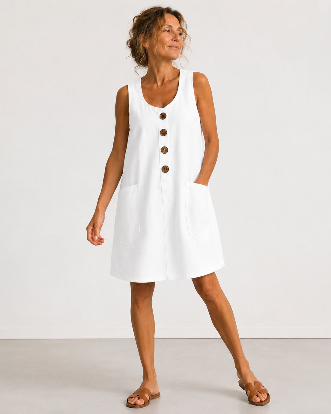 Doria | Sleeveless Button-Front Mini Dress