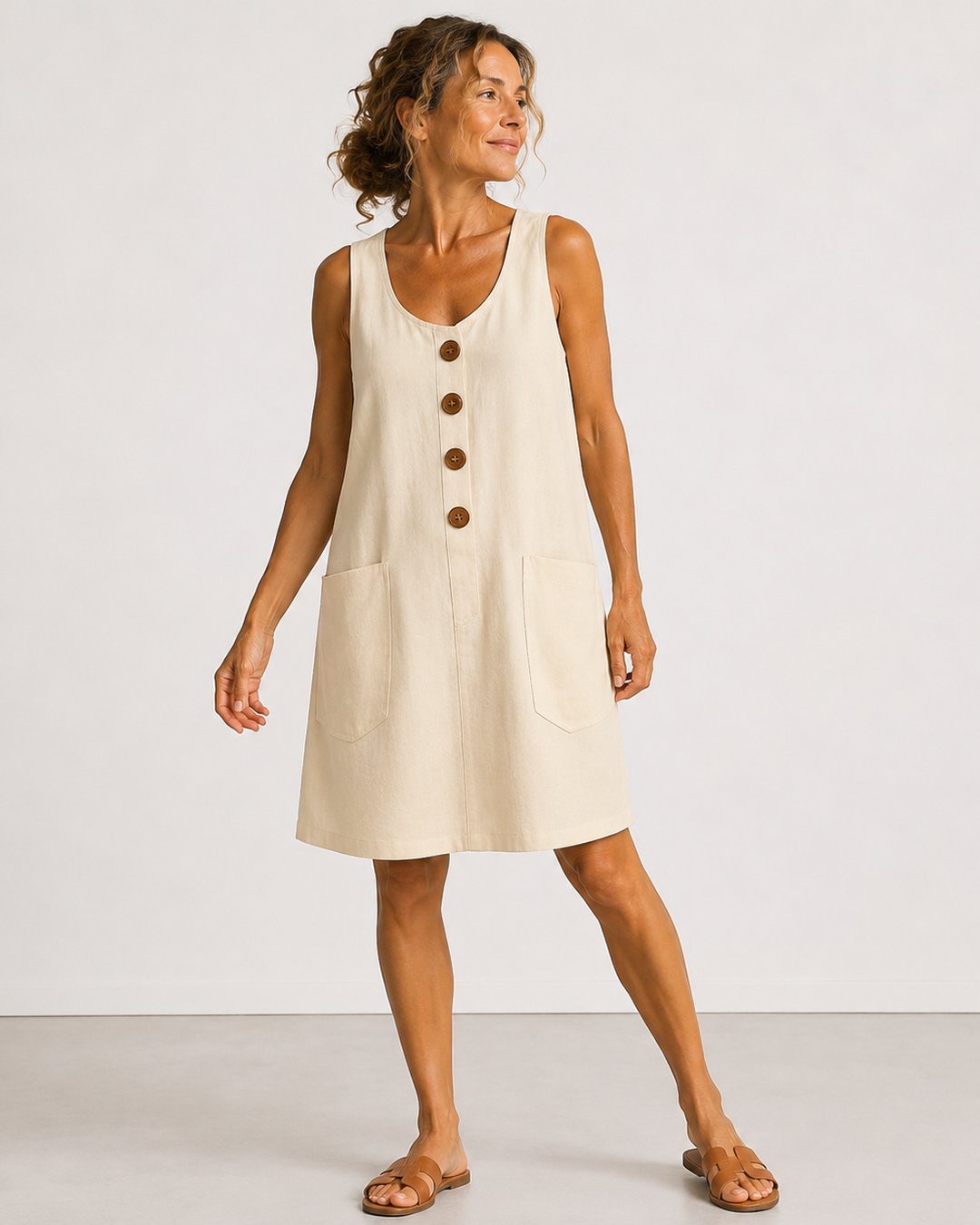 Doria | Sleeveless Button-Front Mini Dress