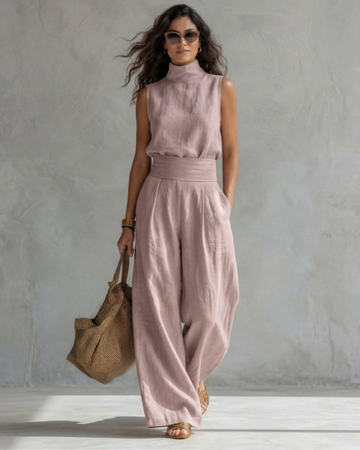 Viviette | Wide Leg Pants and Top Set