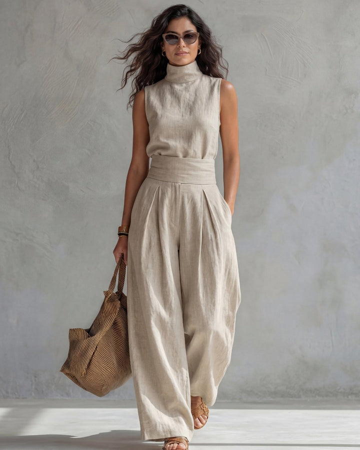 Viviette | Wide Leg Pants and Top Set
