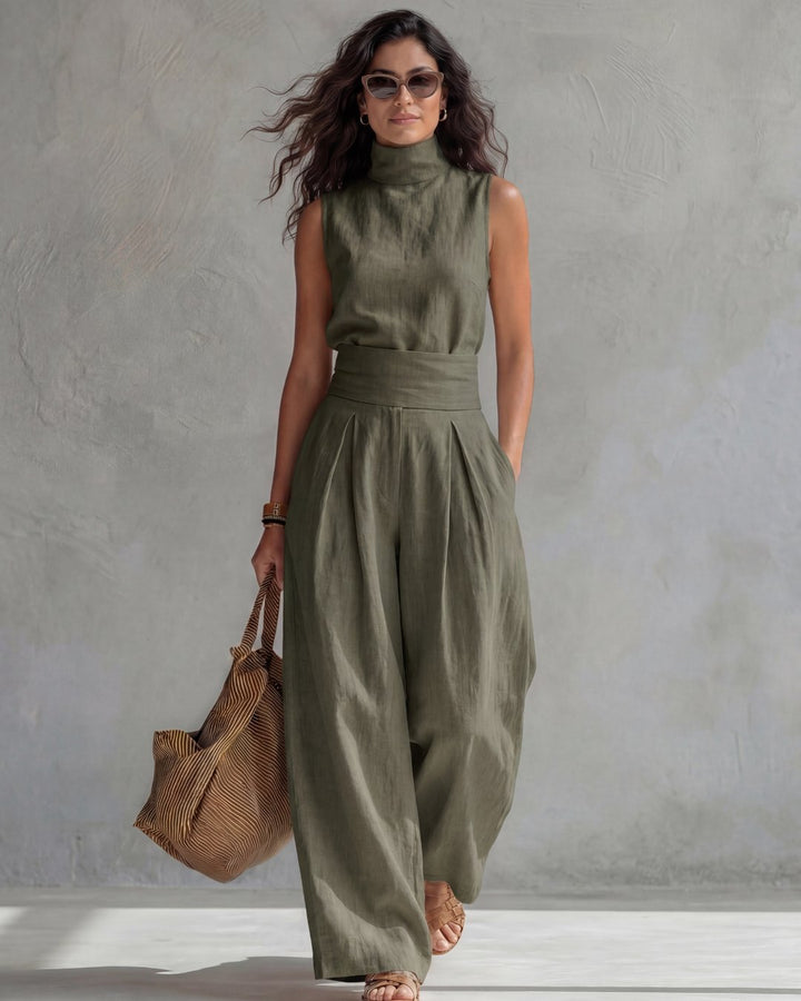 Viviette | Wide Leg Pants and Top Set