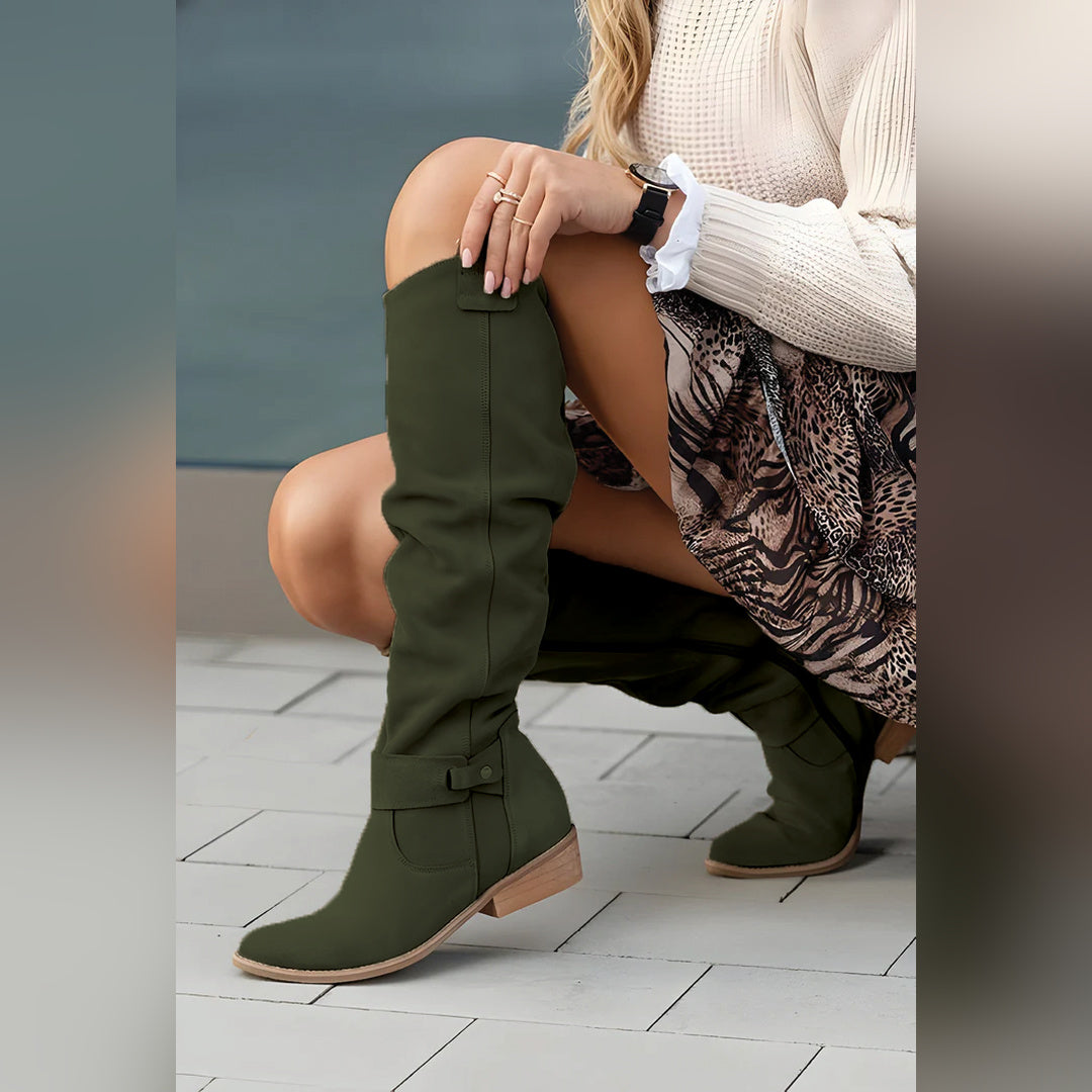 Nadine | Suede Knee Boots