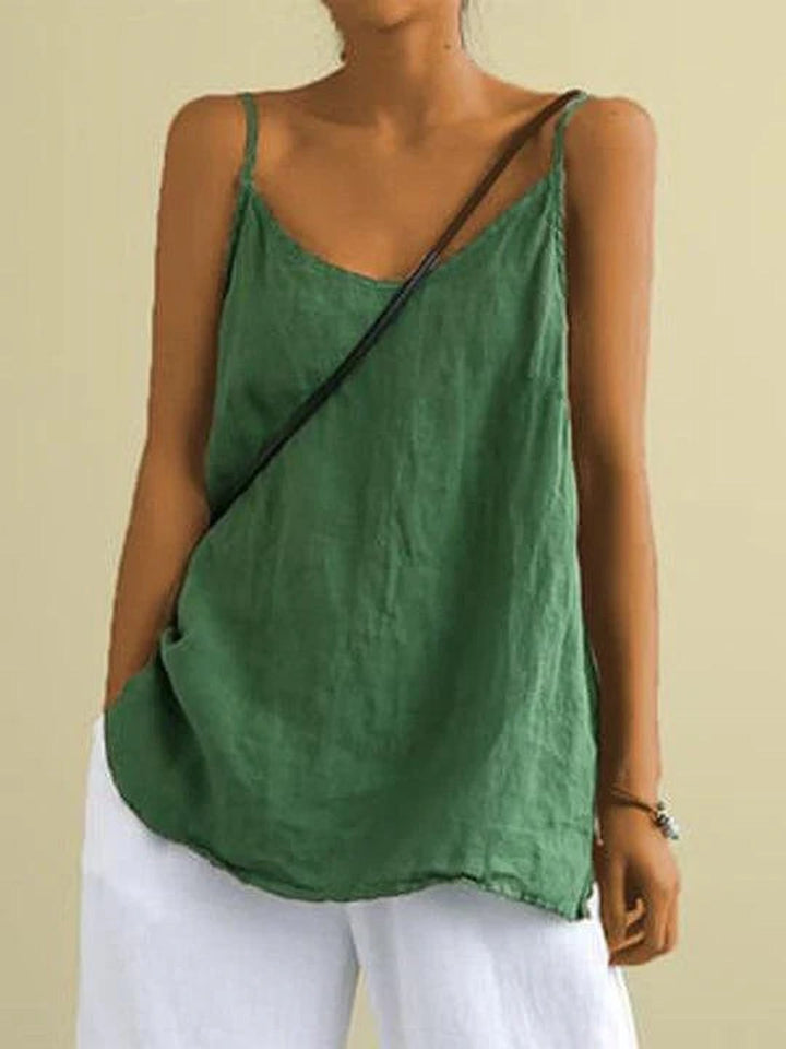 Ixora | Spaghetti Strap Summer Linen Top