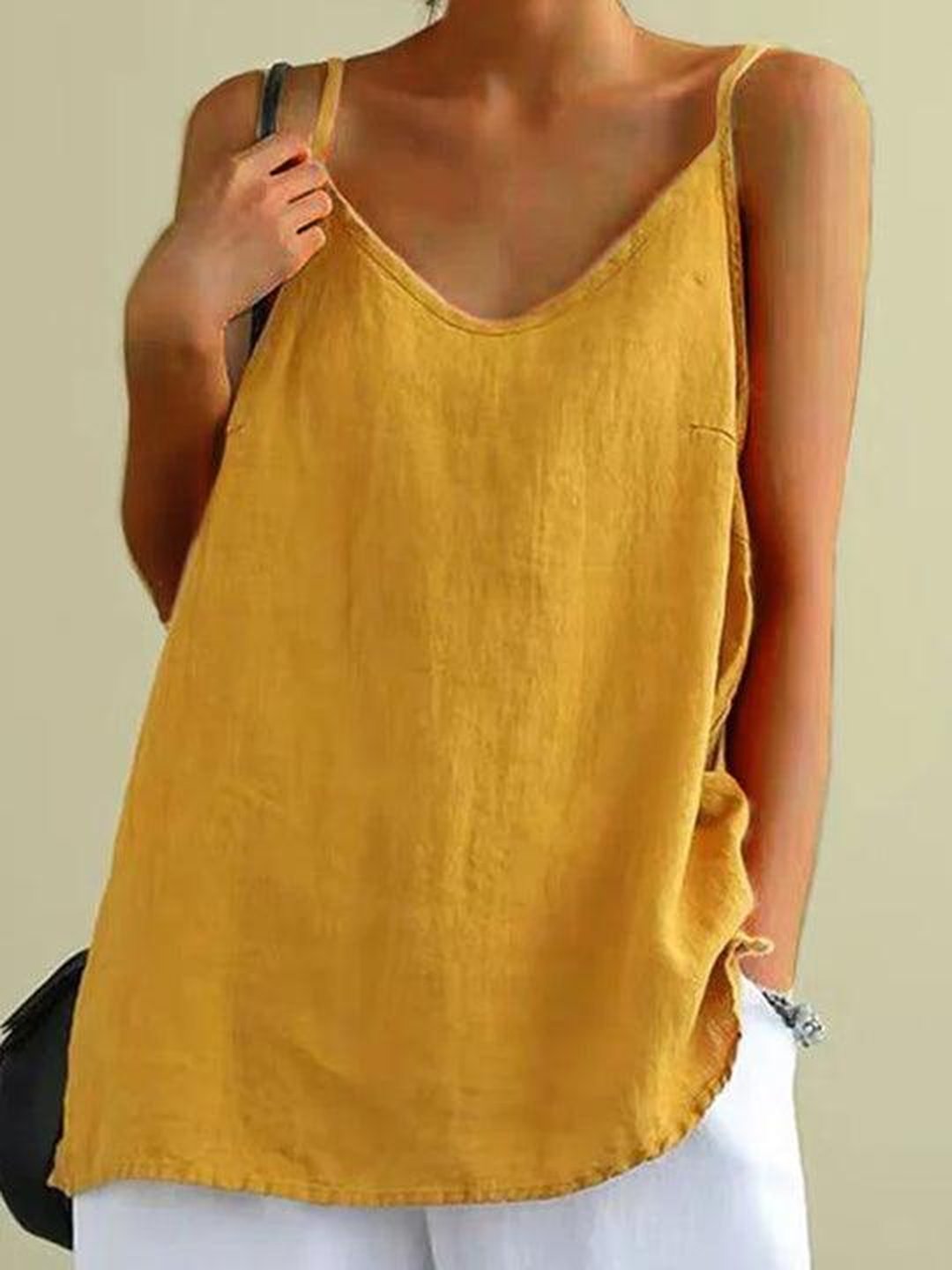 Ixora | Spaghetti Strap Summer Linen Top
