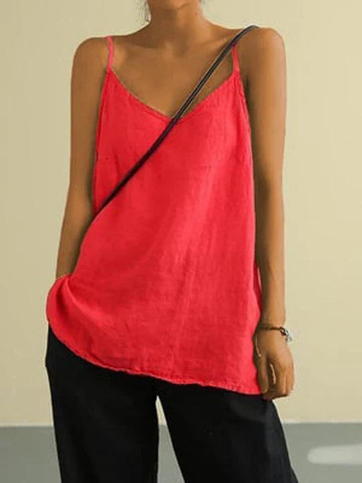 Ixora | Spaghetti Strap Summer Linen Top