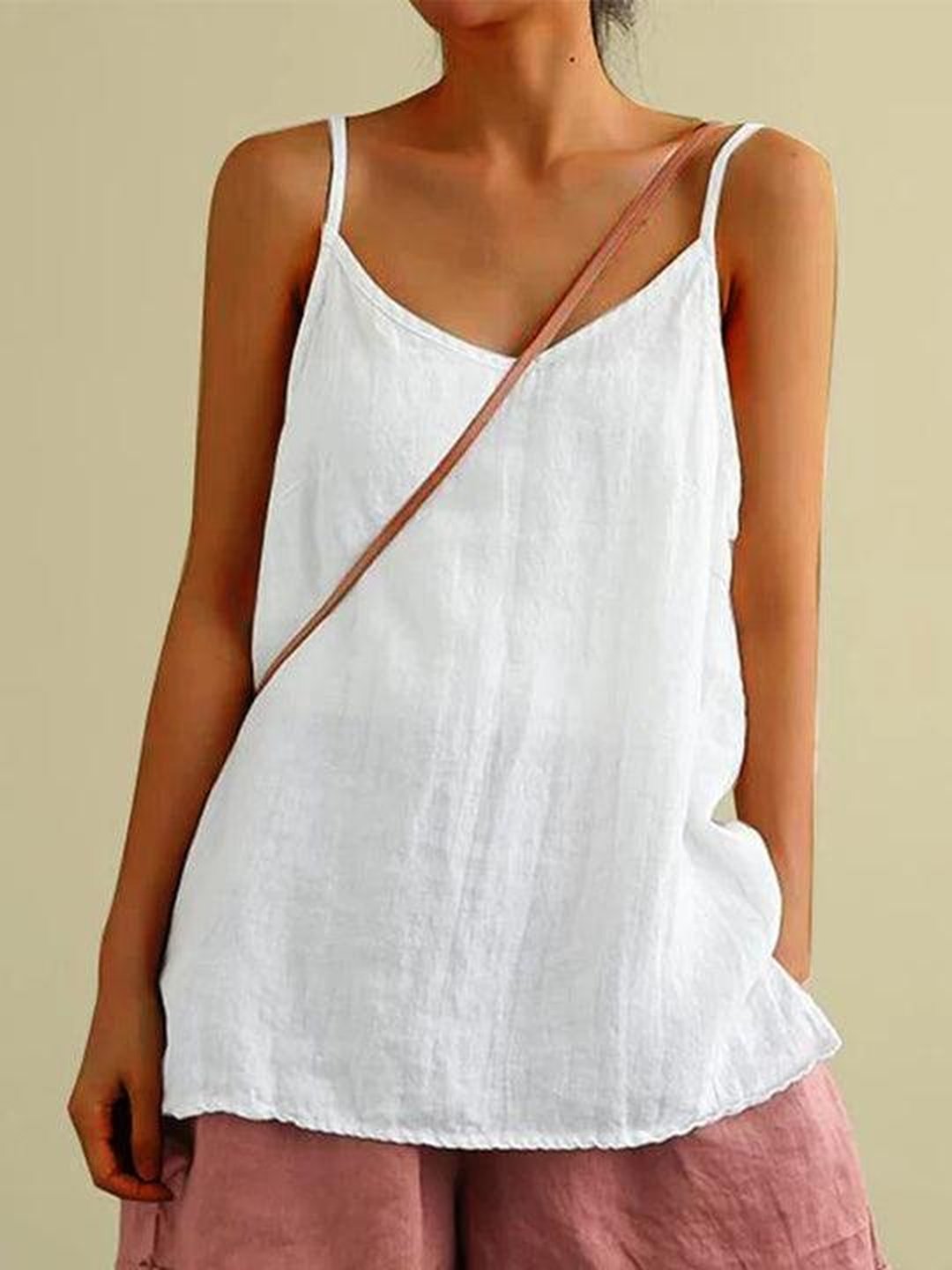 Ixora | Spaghetti Strap Summer Linen Top