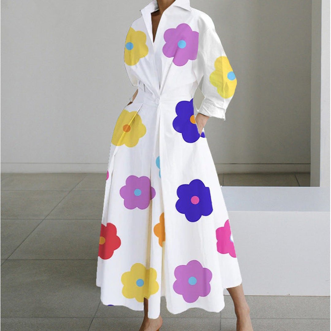 Oriel | Elegant Front Wrap Collared Maxi Dress