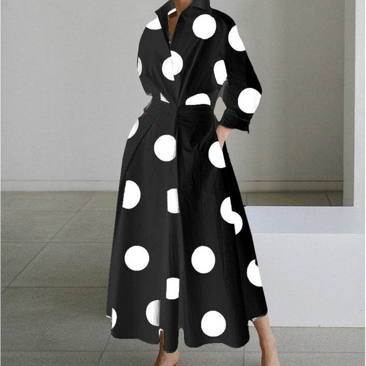 Oriel | Elegant Front Wrap Collared Maxi Dress