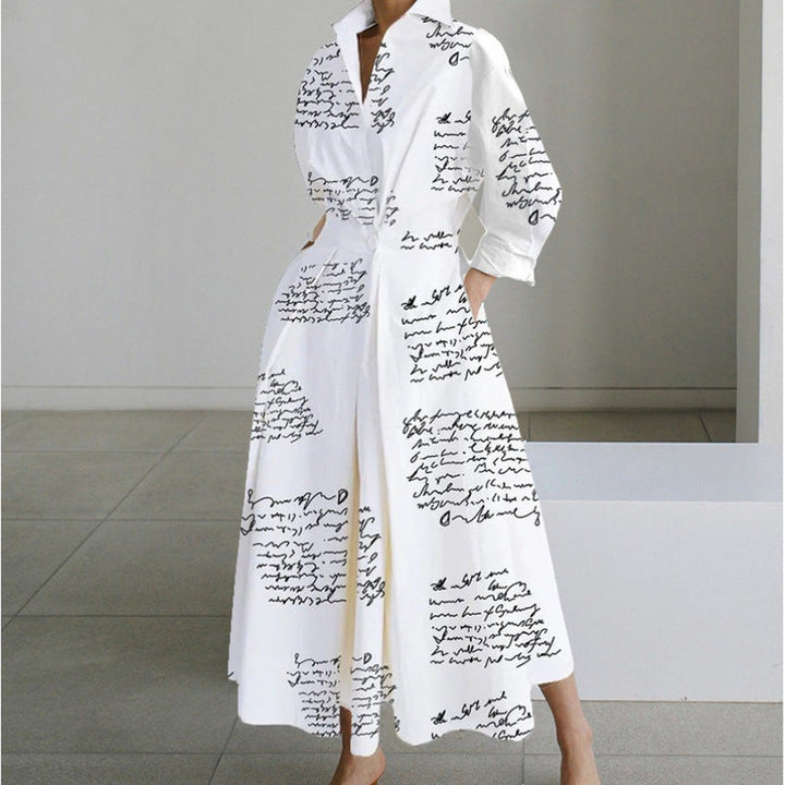 Oriel | Elegant Front Wrap Collared Maxi Dress