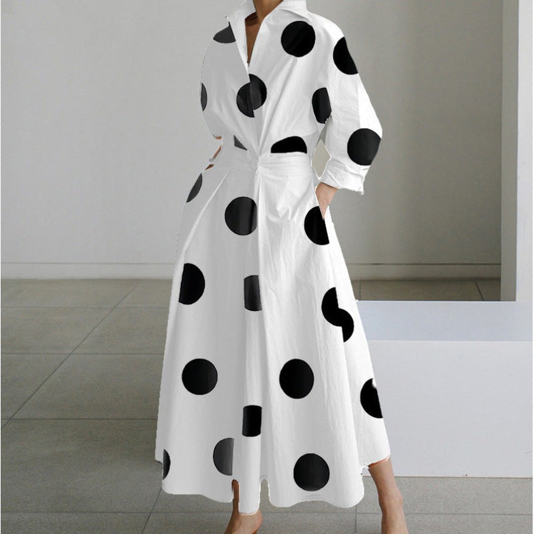 Oriel | Elegant Front Wrap Collared Maxi Dress