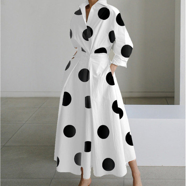 Oriel | Elegant Front Wrap Collared Maxi Dress