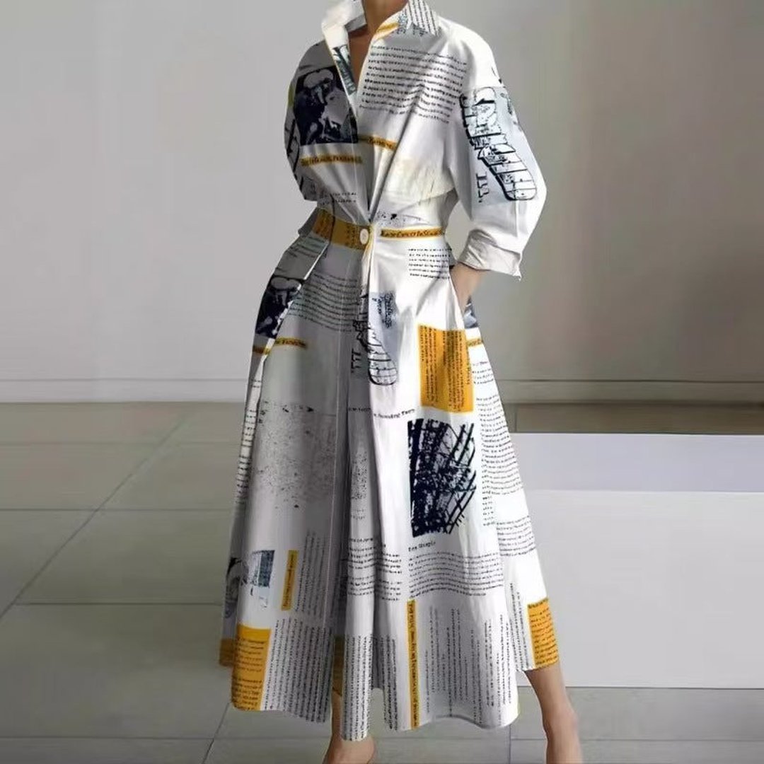 Oriel | Elegant Front Wrap Collared Maxi Dress