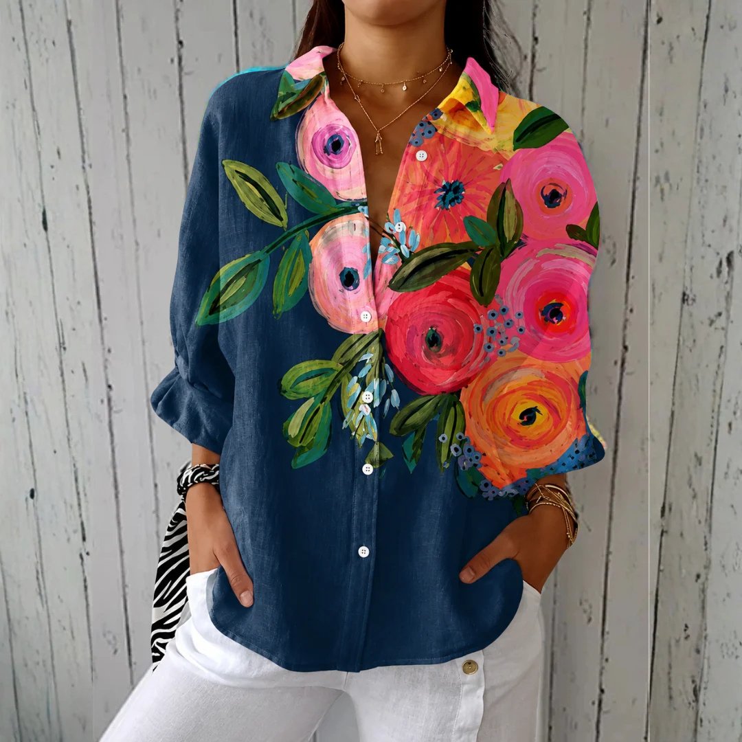 Odaline | Colourful Printed Blouse