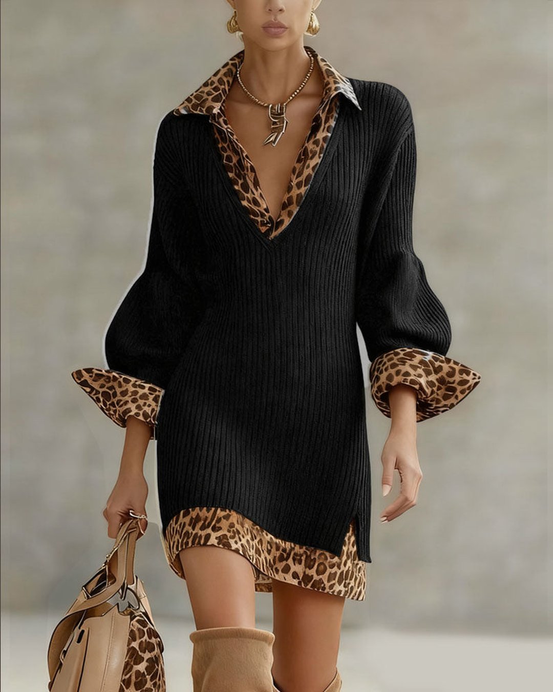Nydia | Elegant Leopard Dress
