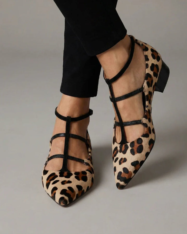 Roma | Heeled Shoes with Leopard Strap