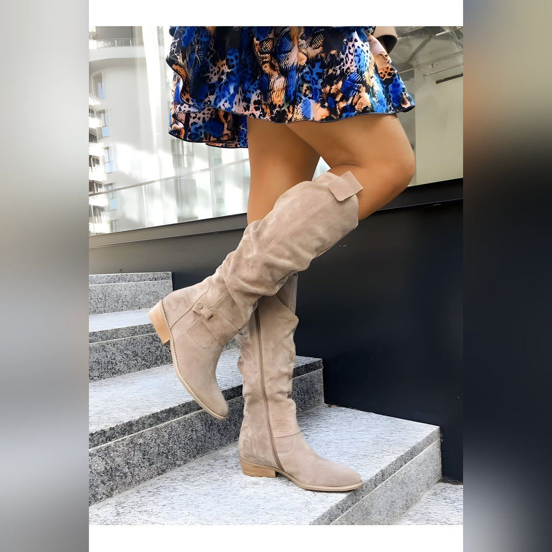 Nadine | Suede Knee Boots
