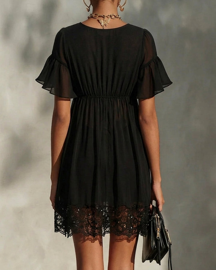 Téa | Zip-Front Lace Mini Dress