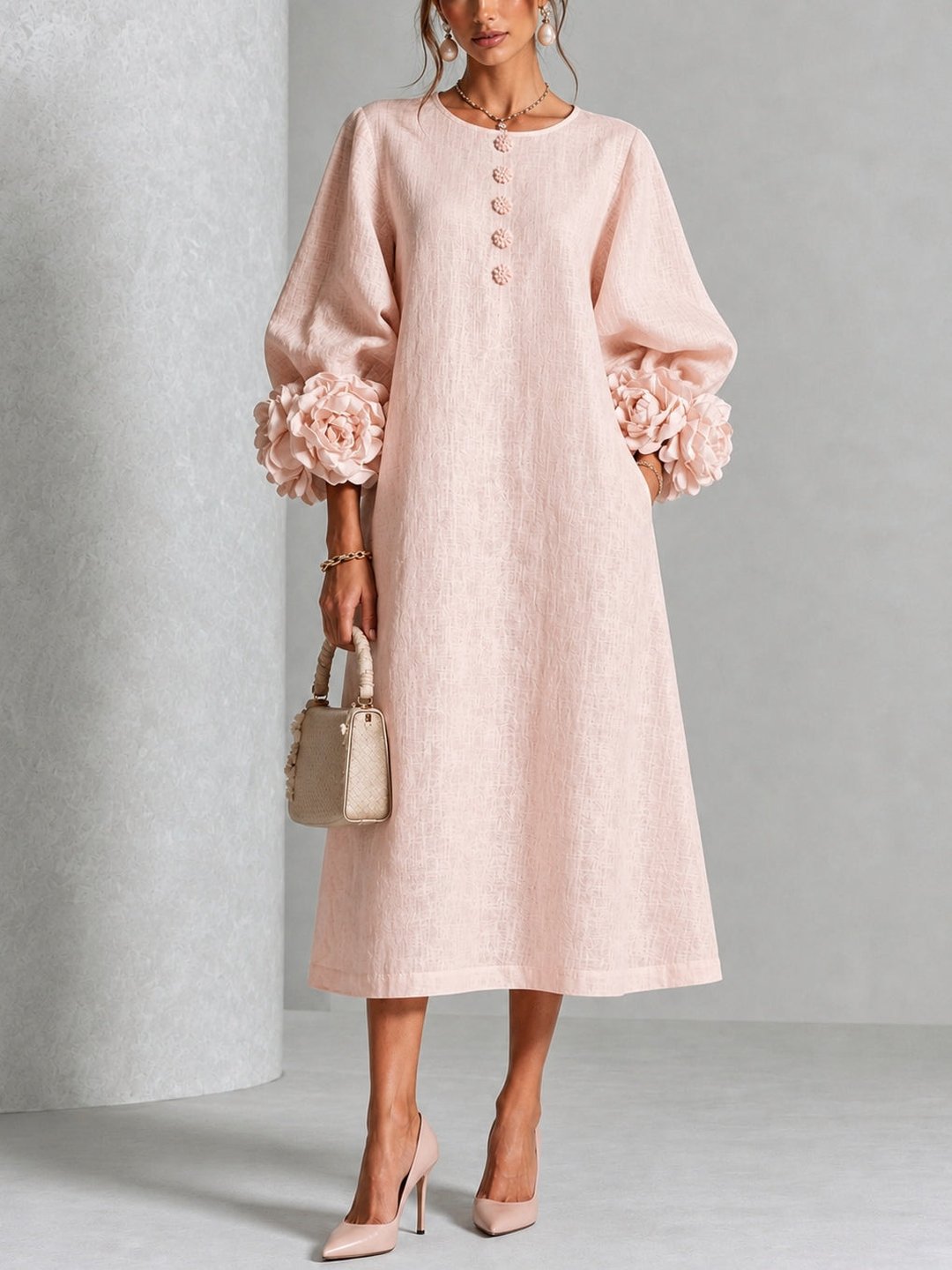 Delores | Elegant Floral Midi Dress